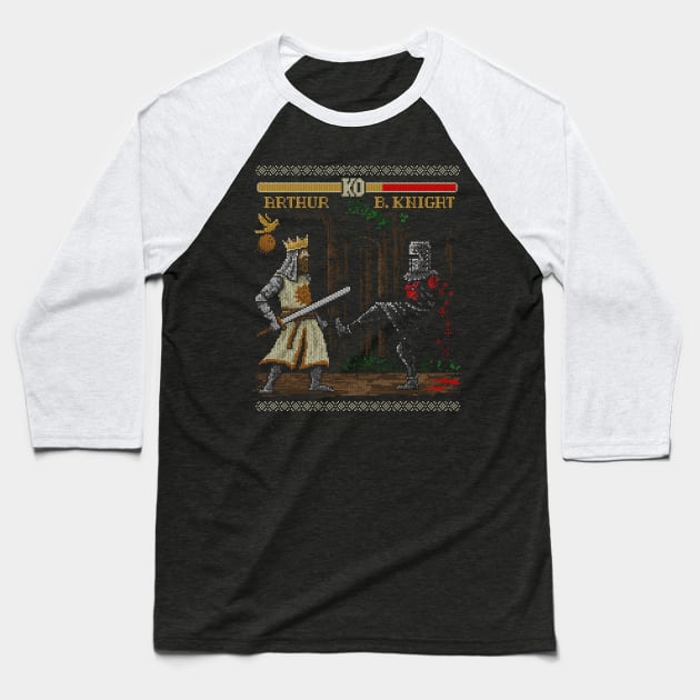 Epic Fight Ugly Holiday Sweater Baseball T-Shirt by kg07_shirts